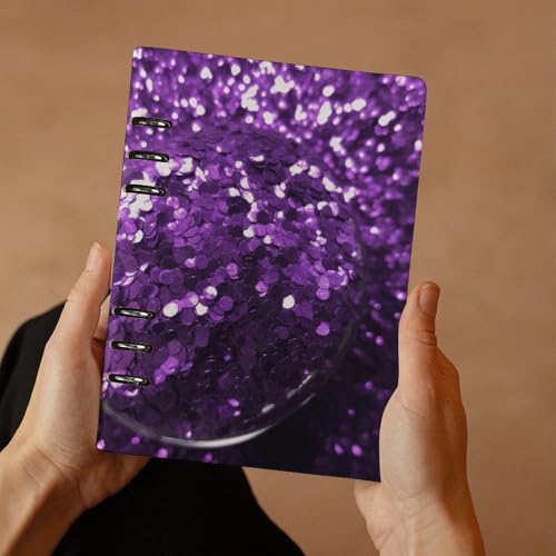 Carnet de notes A5 rechargeable en cuir synthétique pailleté pour le bureau - 7
