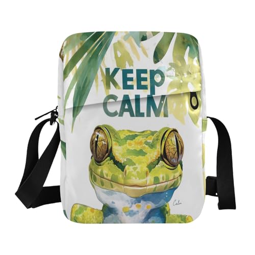 animal Green Keep Calm messenger bag cute green crossbody bags for women Woman Cross Body Purse Adjustable Strap for Shopping business