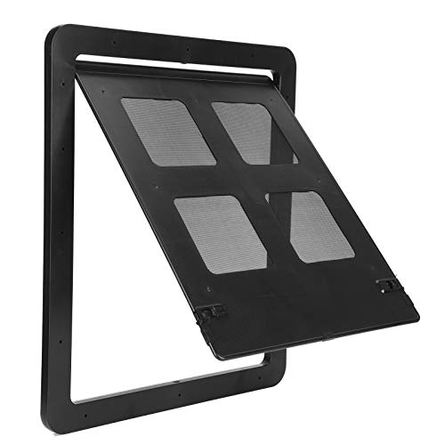Dog Door For Sliding Glass Door, Doggie Door Screen Porch Doggy Door Adult Cat Door Dog Door For Screen Doo Cat Door Flap Lockable Door Insert For Sliding Door, Black (S)