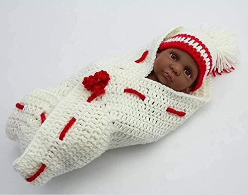 MWKL Rebirth Baby Doll Simulation 11 Zoll/28 cm Schwarze Haut Vollsilikon Kinderspielzeug Geschenk,Reborn Puppen