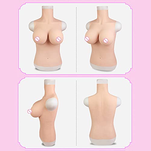 Formas de silicone realistas para seios com bojo G e enchimento elástico de algodão para Crossdressi