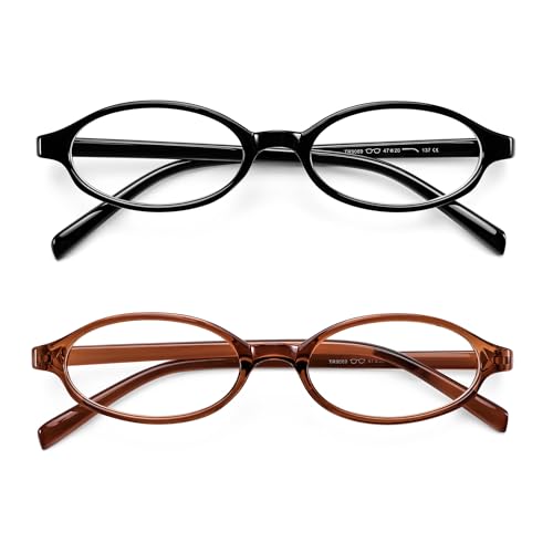 Image of FEISEDY Y2K Retro Oval Blue Light Glasses for Women Fashion Small Face Eyewear Frame 90s Nerd Fake Cosplay Eyeglasses B0258