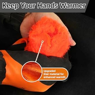 Schwer 2 Pairs 100% Waterproof Winter Work Gloves, ANSI A2 Cut Resistant Freezer Gloves for Outdoor Cold Weather Keep Hands Warm, Thermal Insulated Gloves for Shoveling Snow, Ice Fishing, L