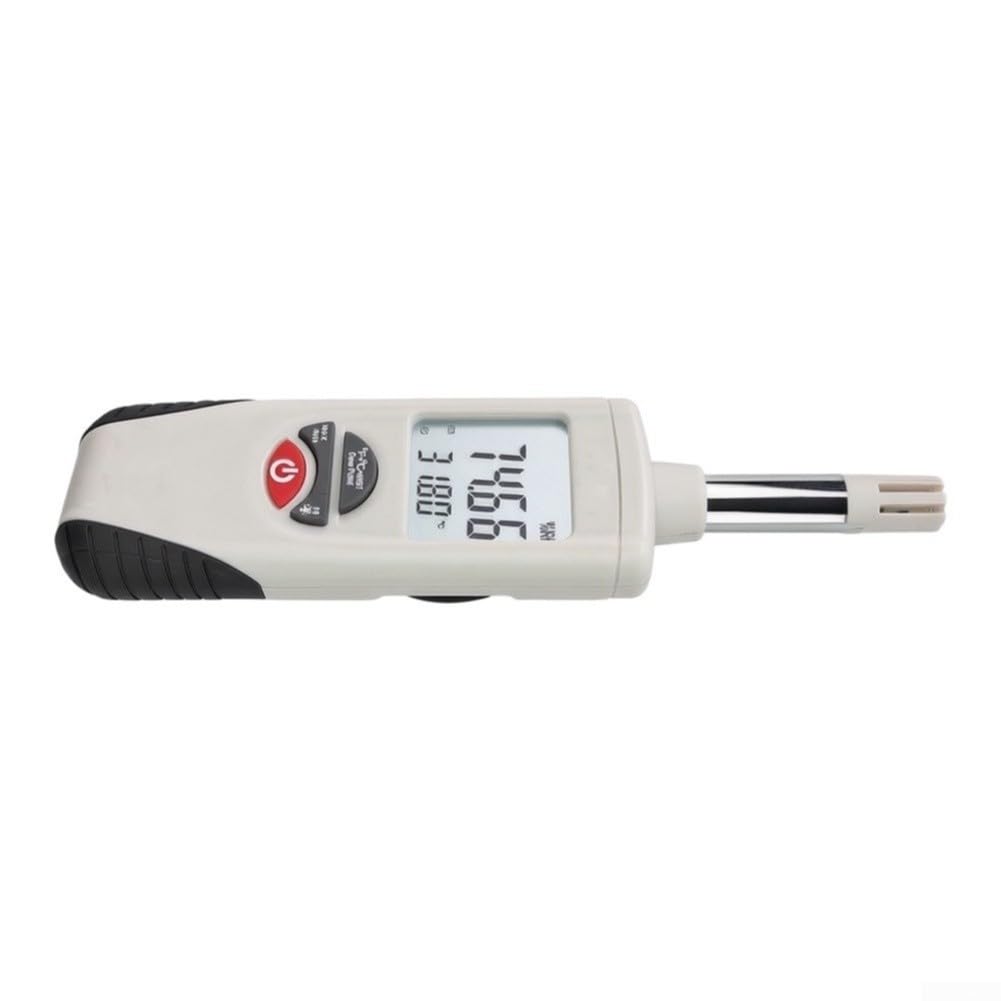 Termómetro higrómetro digital HT-350 con soporte de pared, medición de | Temperatura humedad punto de rocío temperatura de bola húmeda, precisión ±2%, °C/°F conmutable, para invernadero de oficina