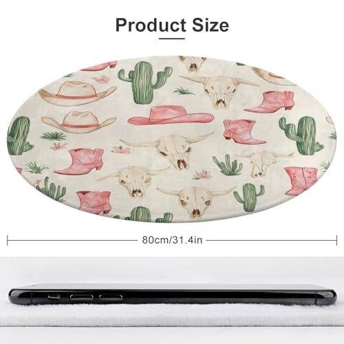 Tapete de terciopelo lavable no se desliza para sala con estampado de botas de cactus 4