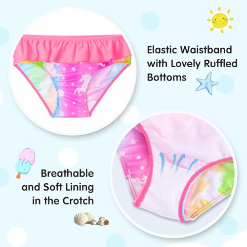 Image of Girls Rash Guard Swimsuit Long Sleeve Tankini Sets Two Pieces Bathing Suit Swimwear UPF 50+ Sun Protection