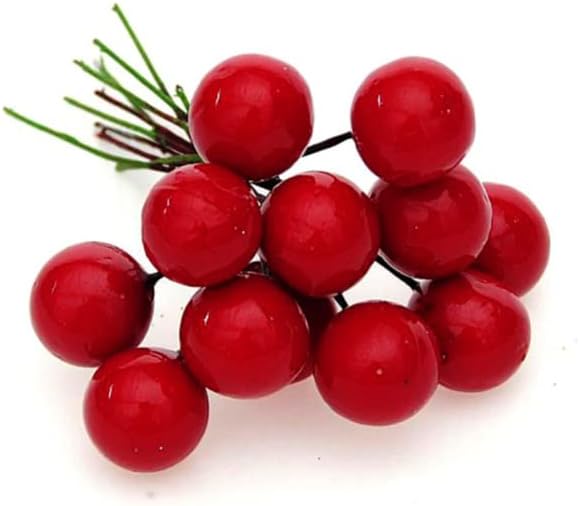 YYZKYTO Christmas Berries Picks Artificial Berry Stems 48pcs Colorful Fruit Berries Filler Holiday Picks Holly Floral Branch for Winter Wedding Decoration Commemoration Day