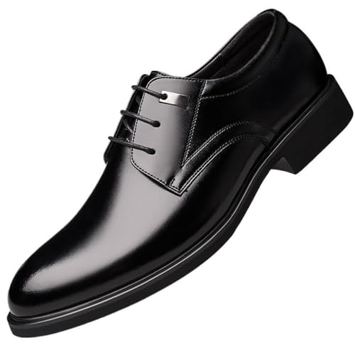 Round Toe Leather Oxford Shoes for Men Business Dress