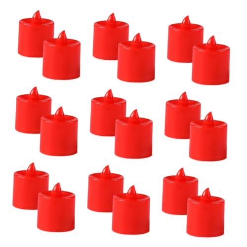 Velas LED de Té Rojas con Batería Incluida y Mini Luces Parpadeantes de Larga Duración