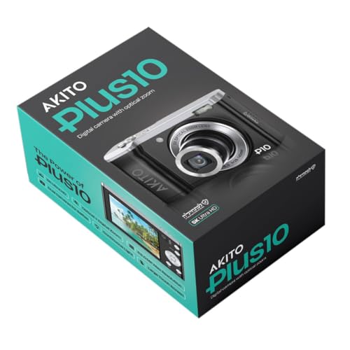 Cámara digital Akito Plus10 Kosher Negra 5X zoom óptico miniatura 3