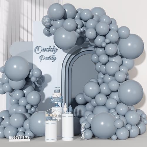 Image of Ouddy Party 129Pcs Dusty Blue Balloon Arch Garland Kit in 18 12 10 5 Inch