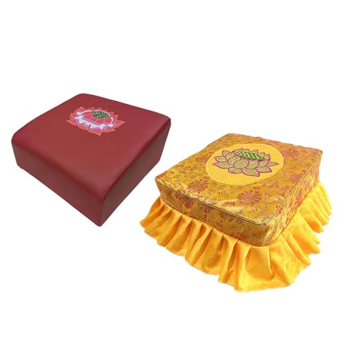 Yiju Kneeling Stool Kneeling Bench with Washable Cover Gift Comfortable Flat Seat Buddha Meditation Floor Seat for Deep Meditation, Yellow Set3