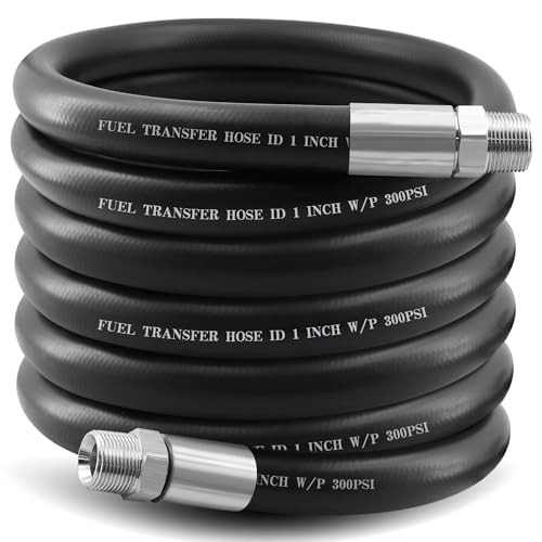 Ruikarhop 1 Fuel Transfer Hose 20FT Farm Pump Hose with Male NPT Fittings for Gasoline Diesel Biodiesel
