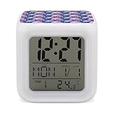 Éclairage d'ambiance doux : le réveil imprimé crâne de fleur rose avec veilleuse émet 7 couleurs LED douces pour soulager le stress et aider à dormir. Idéal comme horloge de chevet pour une utilisation dans la chambre ou comme horloge numérique de chambre à coucher avec lumière ambiante, en particulier pour ceux qui ont besoin d'un réveil avec lumière la nuit