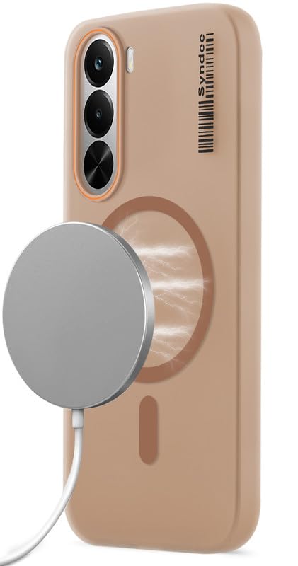 Image of Mr. Case Back Cover for Realme P4x 5G Sleek Frosted Translucent Back Only Compatible with Wireless Magnetic Accessories | Anti-Scratch Shockproof Phone Case - Brown