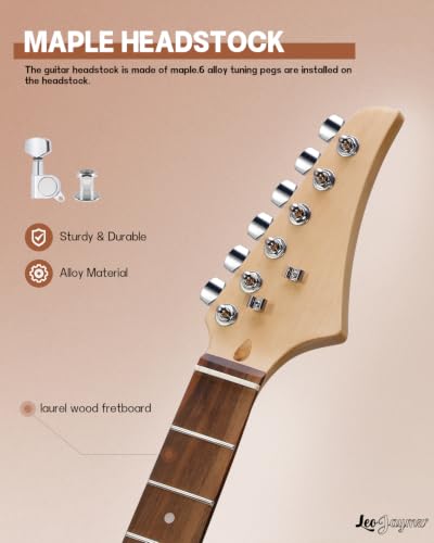 Image of Leo Jaymz DIY ST Style Electric Guitar Kits,Spray-painted Mahogany Body,Laurel Wood Fingerboard and Maple Neck, including all Components (ST-Sunburst New)