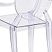 Flash Furniture Indoor/Outdoor Ghost Accent and Dining Chair with Curved Arms and Contoured Seat, Stackable Restaurant Chair, Transparent Crystal
