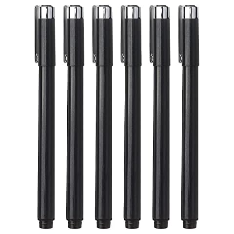 Bribobo 6 Pack Fineliner Pens Fine Point Pens Bible Pens, Point Fine Line Marker Stick Pens, Ultra-Fine Point, Black Ink Cover