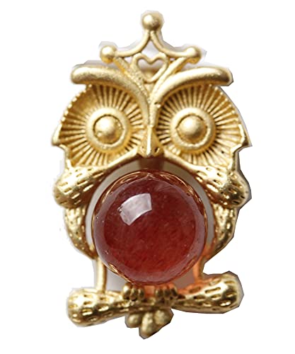 苺水晶 フクロウペンダントトップ愛と美を象徴する石 恋愛のお守り