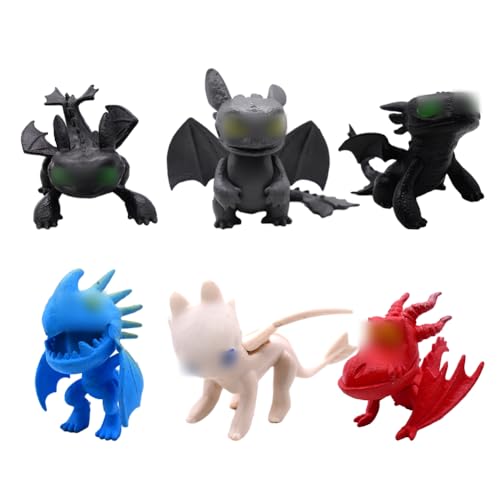 Dragon Trainer Figurine - 6 pcs Mini Mini Giocattoli per la Decorazione della Torta Festa di Compleanno