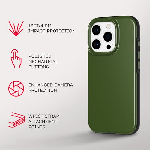 Image of Tech21 EvoDusk for iPhone 16 Pro Compatible with MagSafe - Impact Protection Case 15x Military Standard Tested - in Green /Black