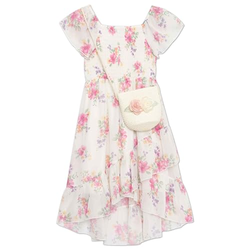 Speechless Girls' Flutter Sleeve Midi Dress and Purse