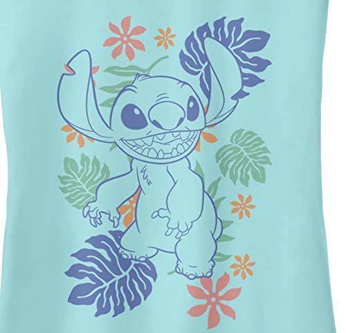 Disney Women's Lilo Retro Tropical Tonal Stitch Slim Fit, Scoop Hem Racerback Tank2