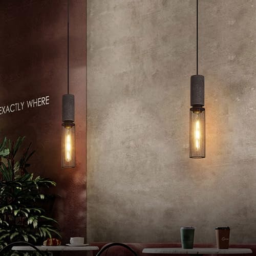 Éclairage de suspension minimaliste en ciment noir et mat