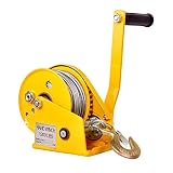 JTB Seilwinde Handwinde Handwinde Heavy Duty Bootsanhänger Winch, Handwinde mit 5M / 10m / 20m Kabel, Griff Kurbel Handwinde zum Ziehen (Color : 1200lb, Size : Steel Wire Length 5m)