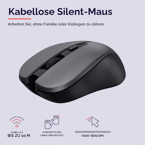 Trust Trezo Italienisches Layout (QWERTY) Tastatur Maus Set Kabellos – Ansicht 6