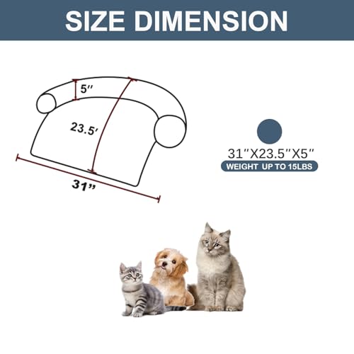 Image of Calming Dogs /Cats Bed Mats, Dog Pad Washable Removable Couch Cover, Plush Long Fur Mat for Pets, Waterproof Lining, Perfect for Small, Medium and Large Dogs and Cats (Navy Blue, 31 inchx23 inch)