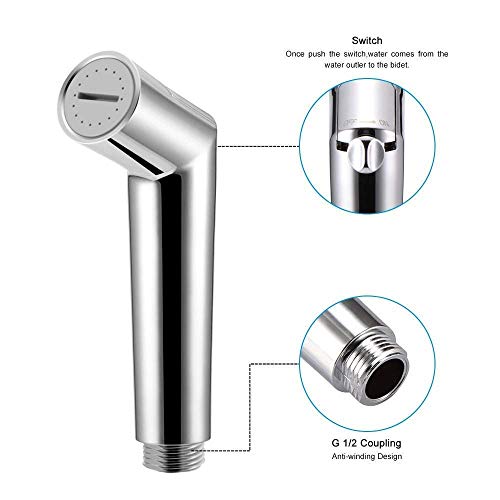 Image of MHS High Pressure Jet Spray for Toilet | Health Faucet Set with Hand Shower Gun & 1M SS Hose Pipe | Bathroom Toilet Jet Spray for Hygiene Cleaning | Toilet Gun for Western Toilet (Slider Abs)