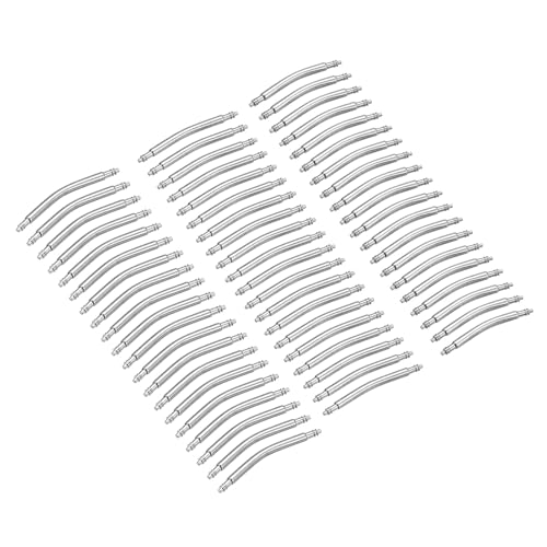uxcell 18mm 20mm 22mm Curved Spring Bar Pins 1.8mm Dia Stainless Steel Double Flanged End Watch Band Link Pin 60pcs