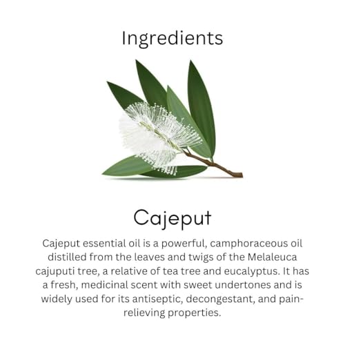 Image of Khadi Cajeput Essential Oil 15 ml | Pure, Natural & Fresh Herbaceous Scent | Skin & Hair Care | Body & Face Massage Oil | All Skin & Hair Types | Perfect for Aromatherapy & Candle Making