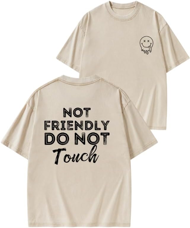 IRON PANDA Funny Gym Shirts for Wome-Short Sleeve Workout Tshirts-Running Athletic Tees & Dry Fit -Not Friendly,do not Touch