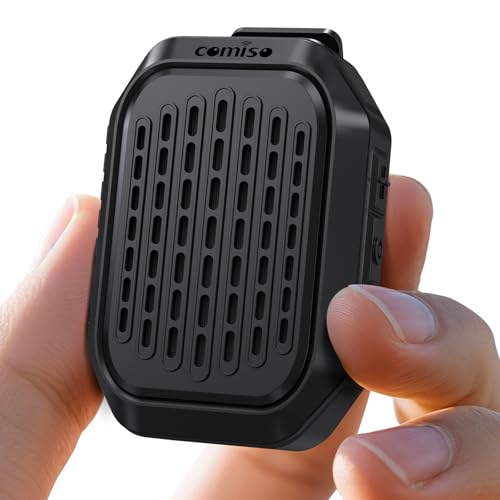 comiso Upgrade Wearable Bluetooth Speaker- IPX7 Waterproof, Clip-On Wireless Portable Speaker with Built-in Mic for Hands-Free Music and Calls,10H Playtime Mini Speaker for Work, Golf, Running, Small