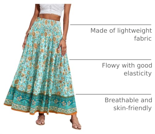 Image of CFLONGE Summer Maxi Skirts for Women 2026 Trendy Floral A Line Boho Skirt