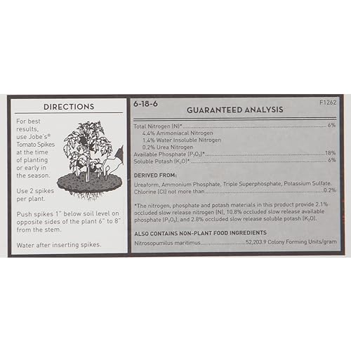 Jobe'S Organics 6000 Jobe’S Garden Fertilizer Spikes, Easy Plant Care Fertilizer For Tomato Plants thumb #1