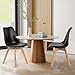 Sweetcrispy Dining Chairs Set of 4, Kitchen Room PU Leather Mid Century Modern Chairs, Upholstered Dining Chair with Wood Legs for Home Kitchen, Black
