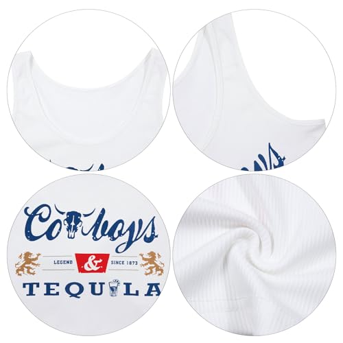Country Concert Outfits for Women Cowgirl Tank Tops Western Cowboy Crop Tops Summer Cami Sleeveless Shirt4