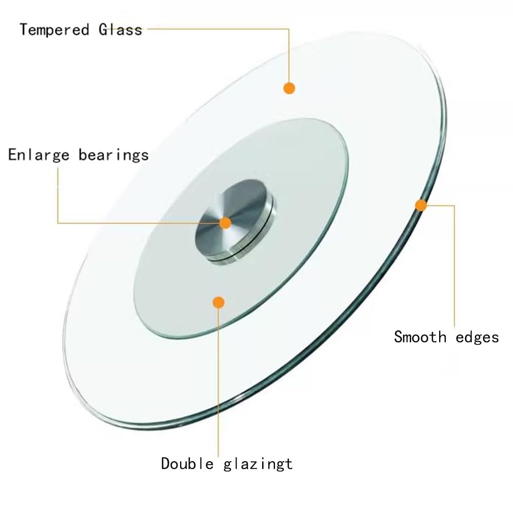 Plato Giratorio Grande De Vidrio Templado 7cm 80cm 100cm Redonda Mesa De Comedor Bandeja Giratoria Lazy Susan Bandeja De Servicio Transparente(28 inch(70cm))