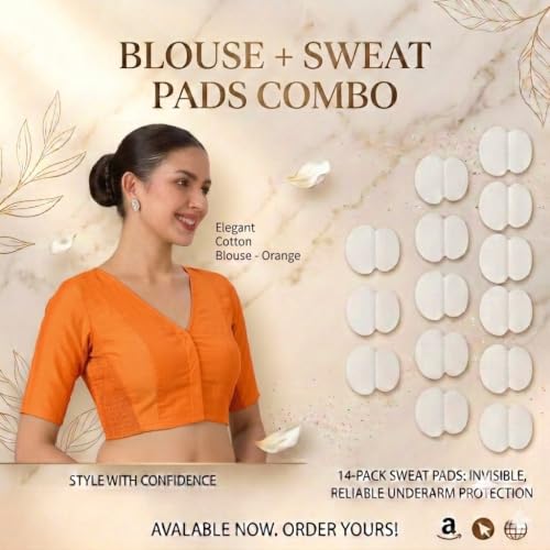 Image of Studio Shringaar Women's Cotton Stretchable (Smocked) Readymade Saree Blouse