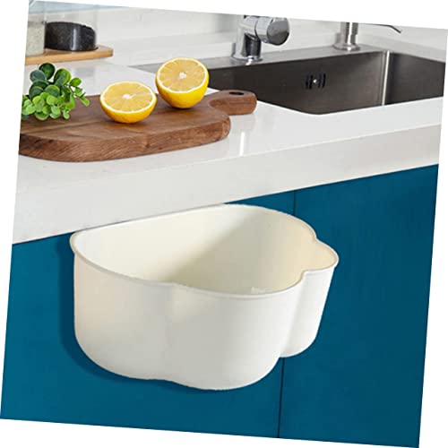 Caneca de basura colgante rectangular de plástico blanco para cocina miniatura 6