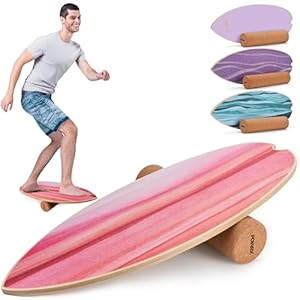 Planche d&rsquo;Équilibre en Bois – Surf Balance Board d’entraînement – Skateboard thérapeutique pour Exercices de rééducation
