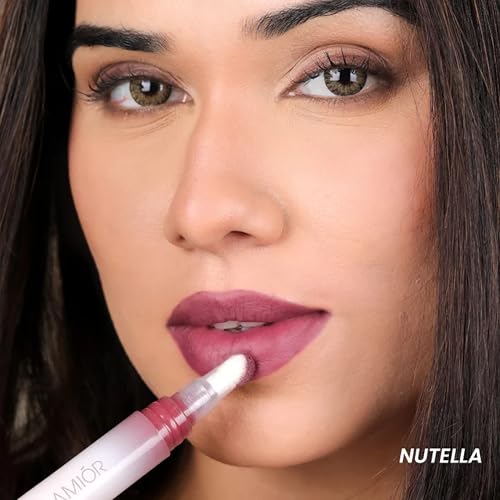 Image of LAMIOR Blurry Fudgy Lip Tint - Combo of 3, Shade - Sunday Brunch | Ultra Velvety Matte | Transfer Proof & Hydrating Formula | Long-Lasting Lip Tint with Cushion Applicator | Vegan & Cruelty-Free
