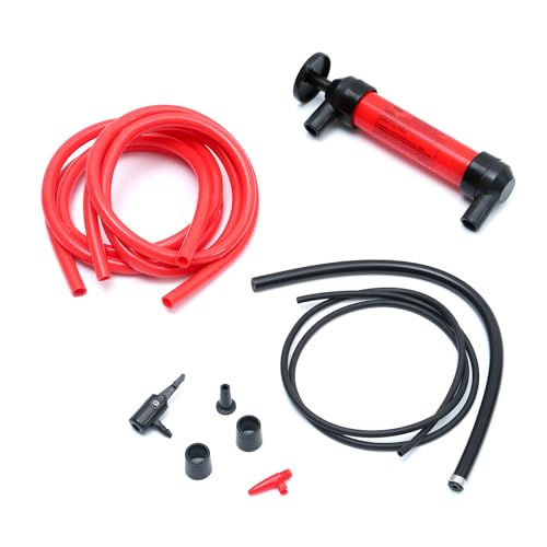 MaxWorks 51012 3-in-1 Multi-Functional Siphon Fuel Transfer Pump – Gas, Oil & Liquid Transfer with Durable ABS Construction and Air Adapter Kit for Automotive, Marine & Home Use