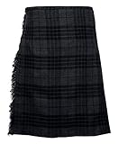 Allsafe Traders Scottish Men's 5 Yard Tartan Kilt, Highland Wedding Kilt (Grey,...