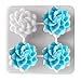 DD-life 2 Pcs 4 Cavity Succulent Plants Flower Silicone Molds,4 Cavities Flower Silicone Soap Molds for Handmade Soap Bath Bombs Candle Cake Decorating Candy Pudding Mousse Birthday Party Moulds