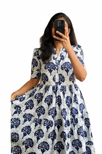 Image of Women's Rayon A-Line Midi Dress, Red and White Floral Print, Short Sleeves, Tiered Design, Round Neck, for Summer Wear