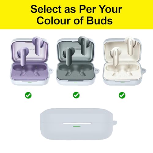 Image of Silicone Case Cover Compatible for Realme Buds Air 7 | 7 Pro (Light Grey)